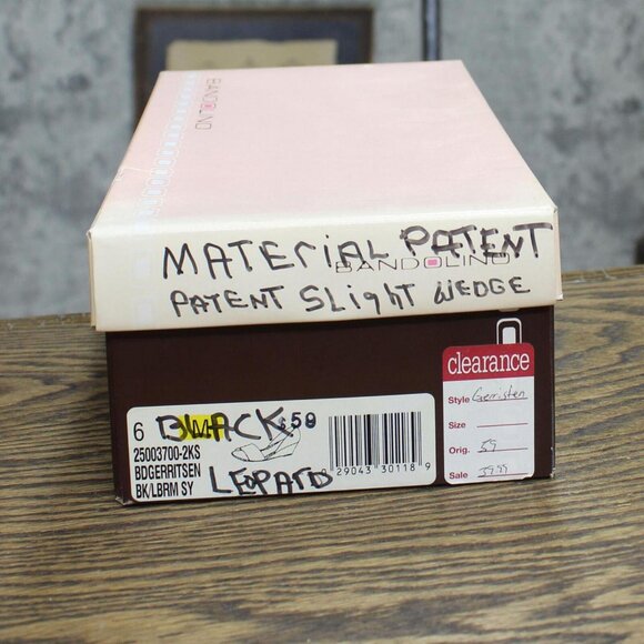 Bandolino Womens Vintage Open Toe Sandals Wedge Heels Black / Leopard 6M - Picture 7 of 8